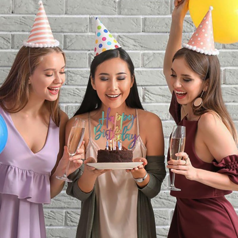 LVEUD glitter Happy Birthday Cake Topper  Happy Birthday Cake Decoration Suitable For Party Decoration For Anniversary/Birthday (colour) - Image 4